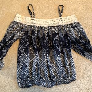 Cold shoulder long sleeve blouse